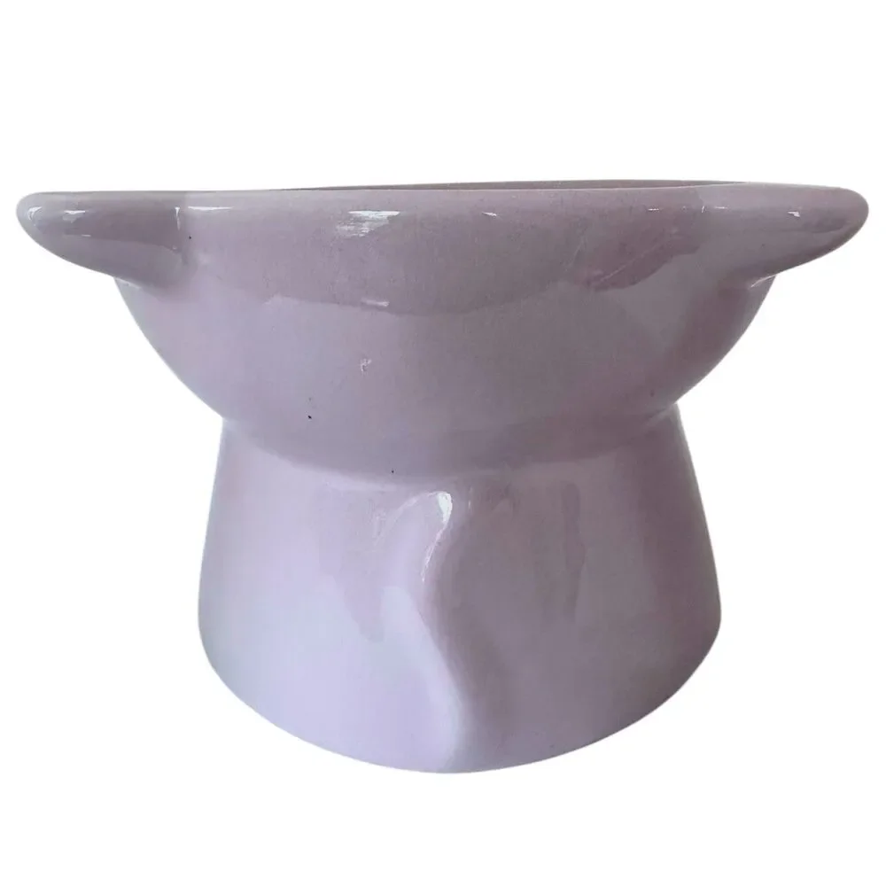 NEW NICE PAWS - Tilted Elevated Ceramic Cat Food/Water Bowl in Light Lavender